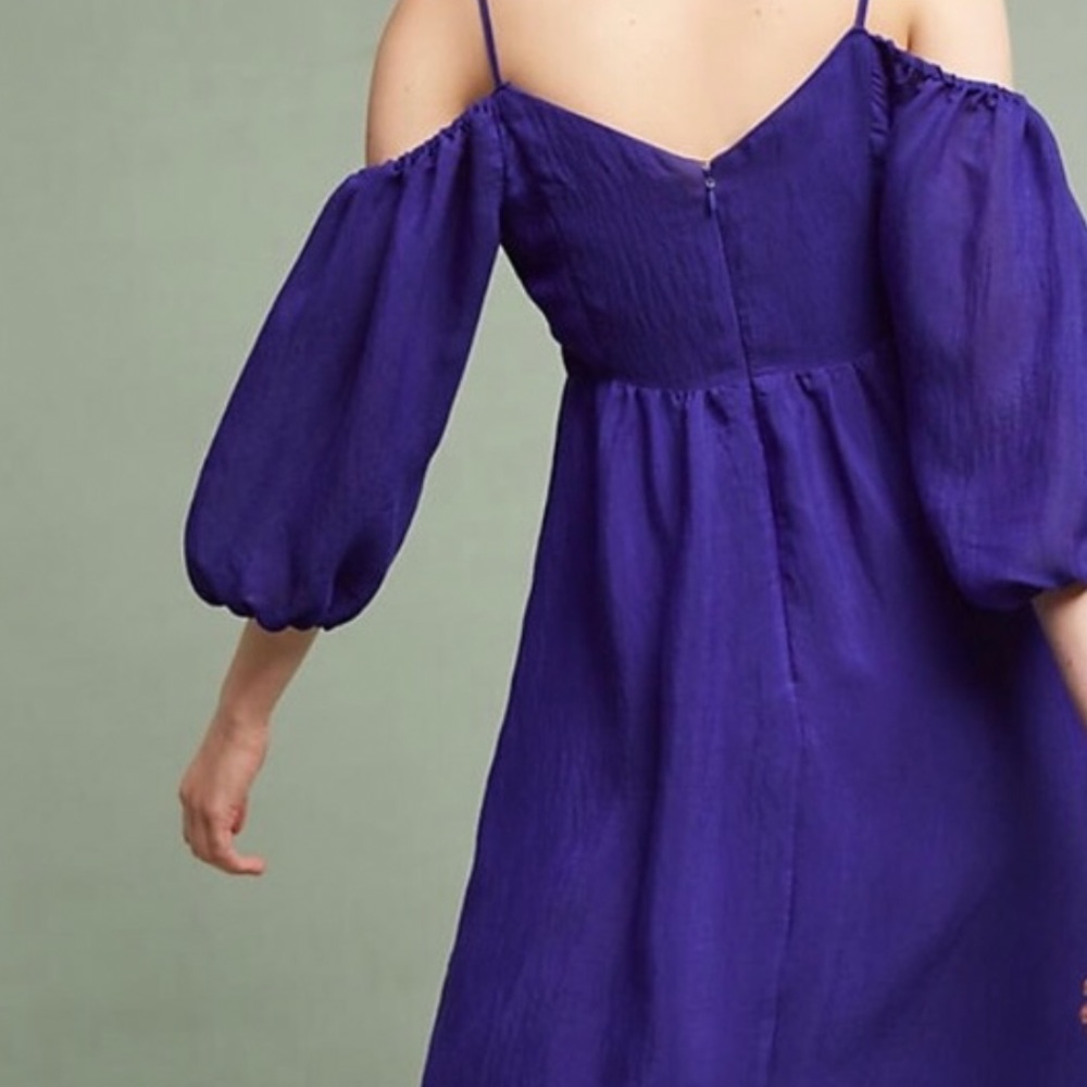 Anthropologie Moulinette Soeurs Blue Cutout Dress - Picture 2 of 10